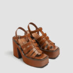 Platform cage sandals